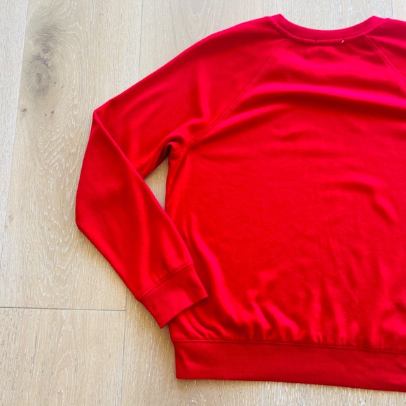 PJ Salvage Happy Happy Joy Joy Grateful Long Sleeve Sweatshirt Red Size Large - Picture 8 of 11